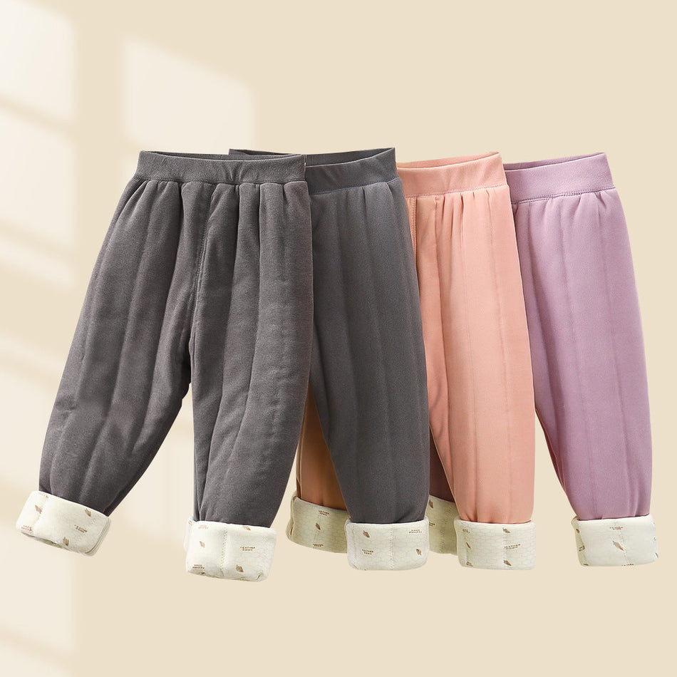 Kids’ Warm Cotton School Pants for Autumn & Winter