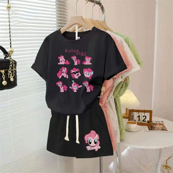Girls Cartoon Sports Shorts Summer Set – Baby & Children's Outfits – Image 10