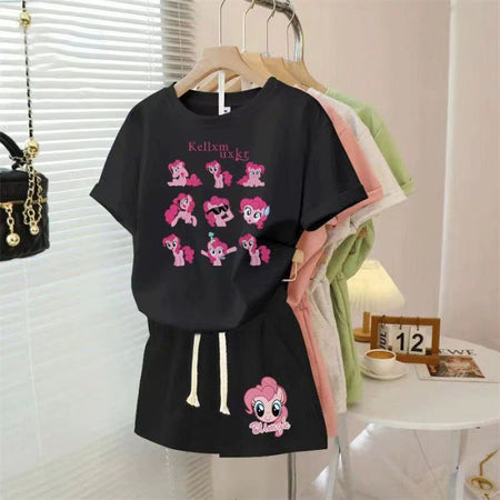 Girls Cartoon Sports Shorts Summer Set – Baby & Children's Outfits – Image 10