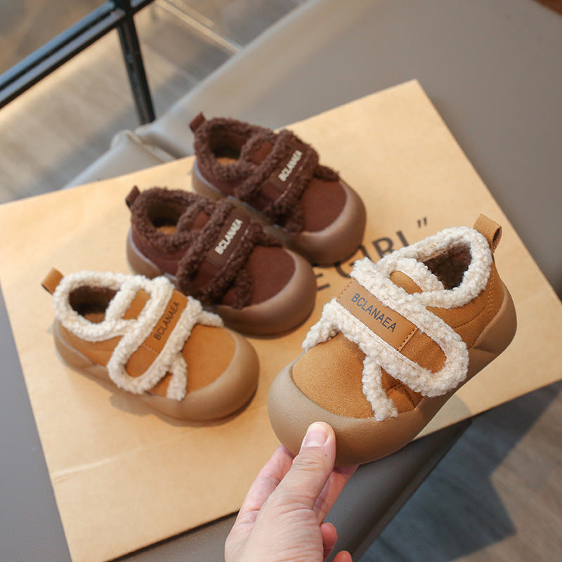 Kids’ Thick-Soled Bread Shoes Winter Fleece-Lined