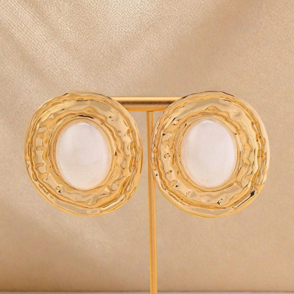 European Style Large Pearl Stud Earrings for Women