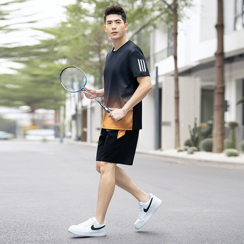 Men’s Ice Silk Sportswear Set – Quick-Dry & Plus Size