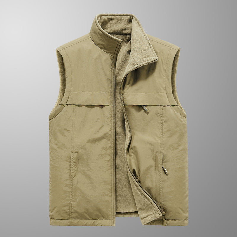 Men’s 2025 Double-Sided Polar Fleece Vest 7929A