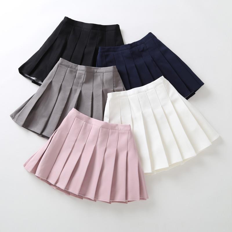 Girls Korean Style Pleated Short Skirt Four Season Wear