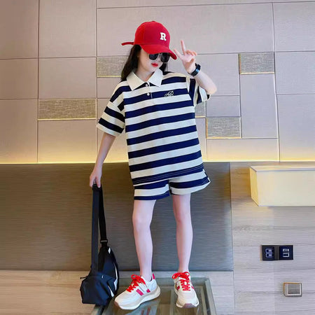 Girls 2024 Summer Loose Two-Piece Street Set – Summer Kids Fashion Nepal | Tudoholic