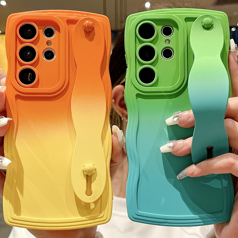 Samsung S25/A54 Case – Wristband + Stand, Liquid Soft