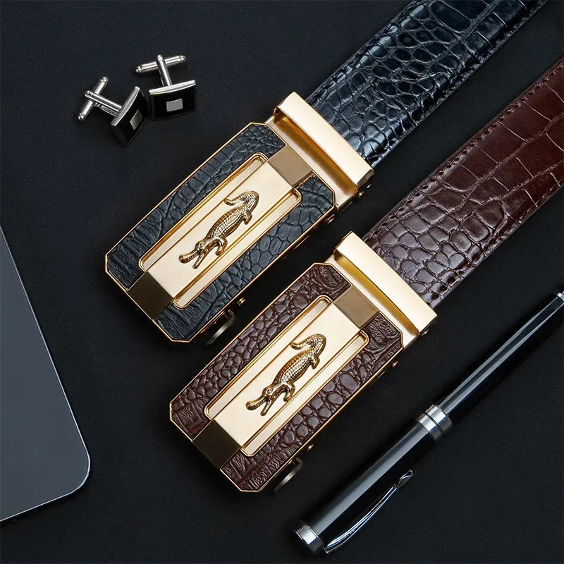 Men’s Crocodile Auto Buckle Belt – Bold & Classy Look