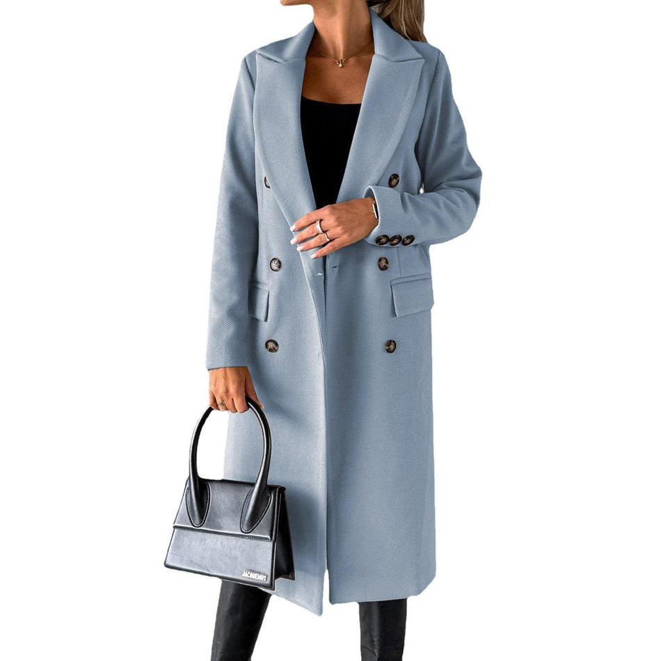 INSTOCK- Women’s Woolen Coat – Double-Breasted & Stylish
