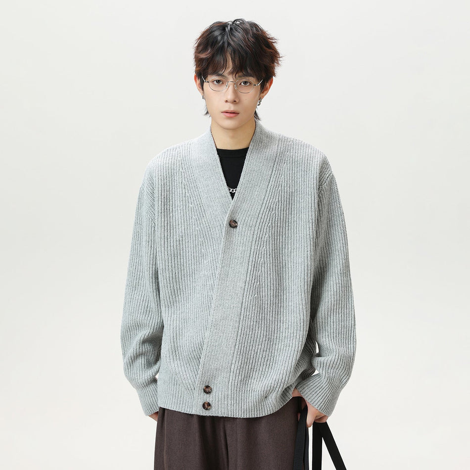 Men's Japanese Retro Cardigan – Autumn Winter High-End Knit