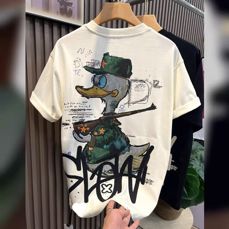 STOCK-Men’s Cartoon Printed Summer T-Shirt – Casual Fit