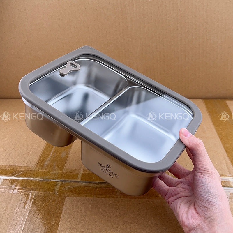 316L Stainless Steel Microwaveable Lunch Box Sealed & Separated