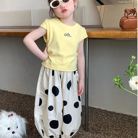 Girls Korean Letter Pants Summer Two-Piece Set – Baby & Children's Outfits – Image 6