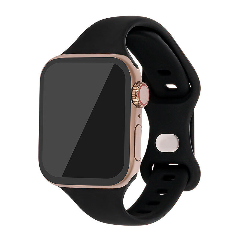 Slim Silicone Butterfly Buckle Strap for Apple Watch