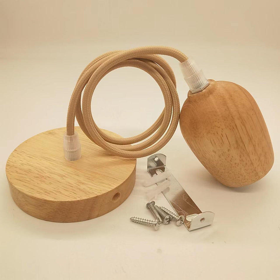 Post-Modern Minimalist Wooden E27 Lamp Holder Chandelier