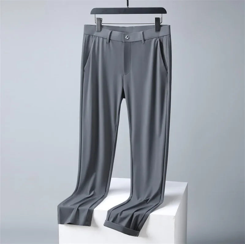 INSTOCK-Men's Ice Silk Waterproof Suit Pants – Summer Thin Fit