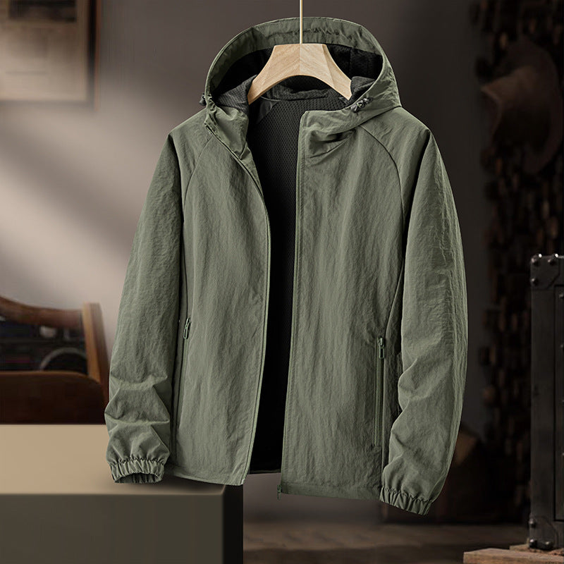Men’s Hooded Windproof Waterproof Sports Jacket Spring