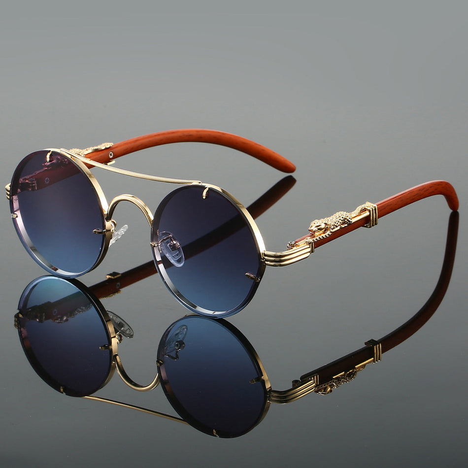 INSTOCK-Retro Leopard Head Round Sunglasses | Fashion Trend