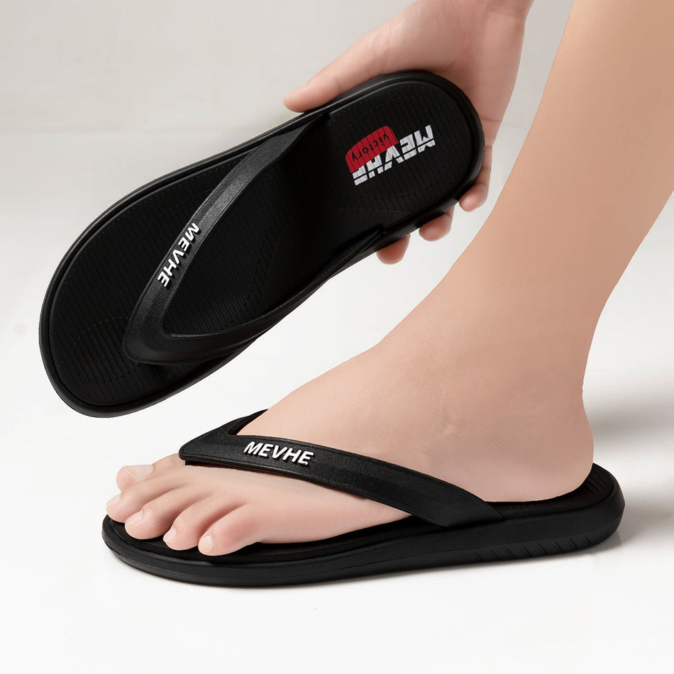 Jieliya Men’s Thick Bottom Flip-Flops – Soft & Non-Slip Summer