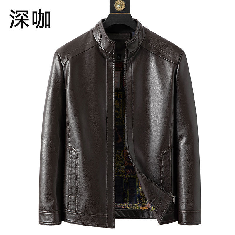 STOCK-Haining PU Leather Men's Jacket | Autumn Winter