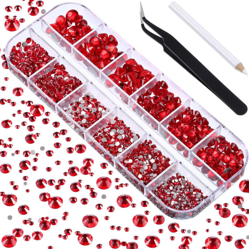 2100pcs Nail Drill Set – Glass Crystal Rhinestones Kit