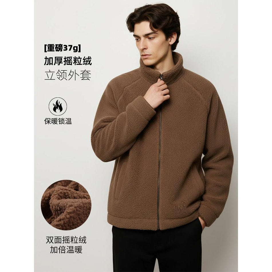 Men’s Dengjie Polar Fleece Jacket Thickened Stand Collar