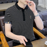 INSTOCK- Striped short-sleeved T-shirt men's summer trendy brand