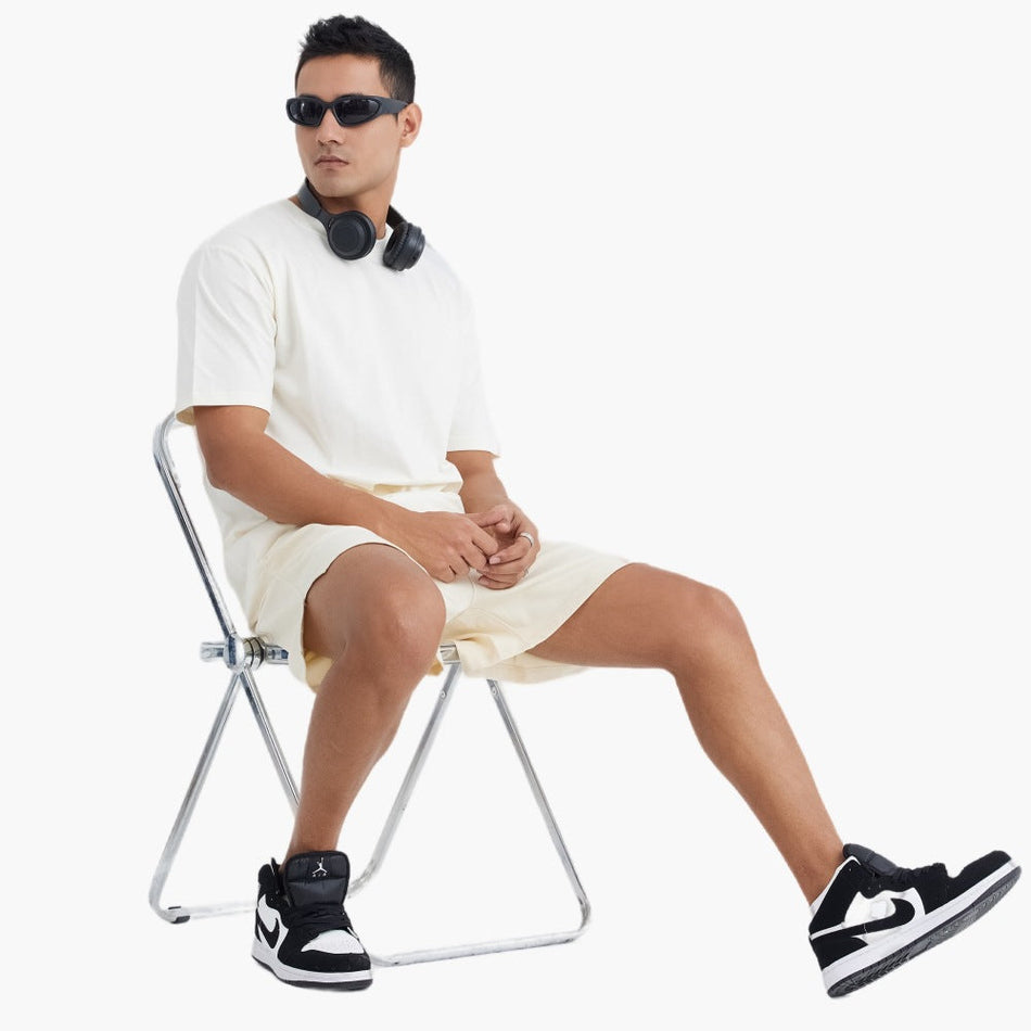 Pure Cotton Logo Tee – Casual Loose Couple Style