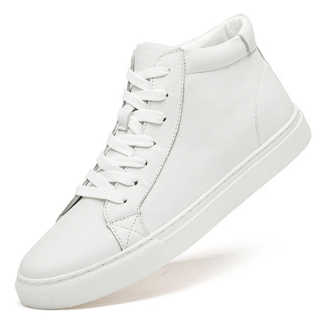 Unisex Fleece-Lined Leather Sneakers – Winter Casual Shoes