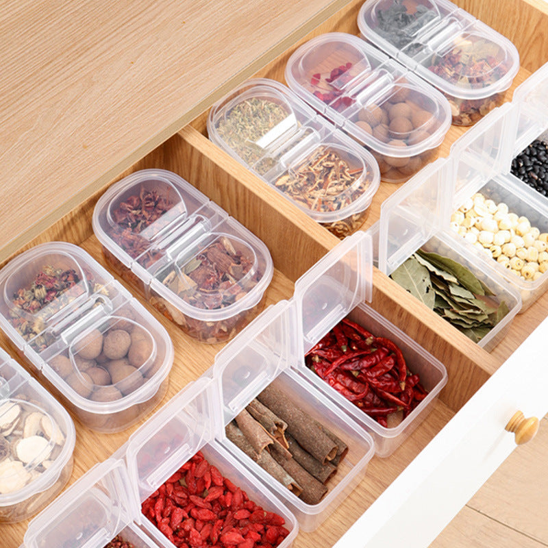 Flap-Lid Compartment Spice Storage Box
