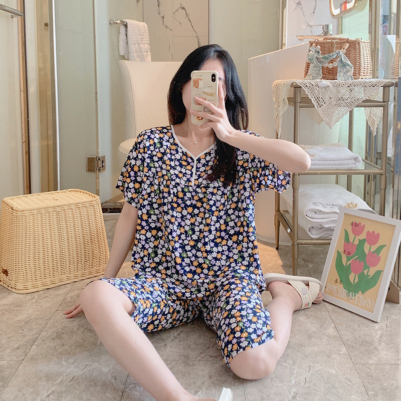 Sweet Cotton Silk Pajama Set Women