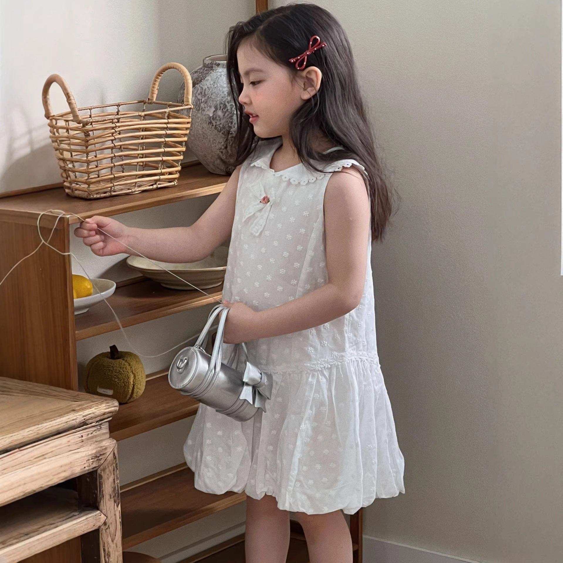Girls White Flower Bud Princess Dress Summer 2026 – Summer Kids Fashion Nepal | Tudoholic