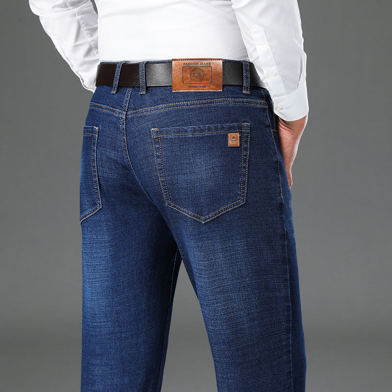 Men's Stretch Jeans – Loose Fit Business Casual Dad Trousers