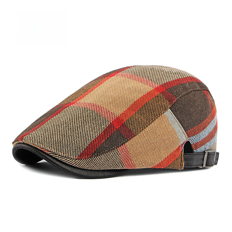 Men's Vintage Plaid Cap – British Style Beret Hat