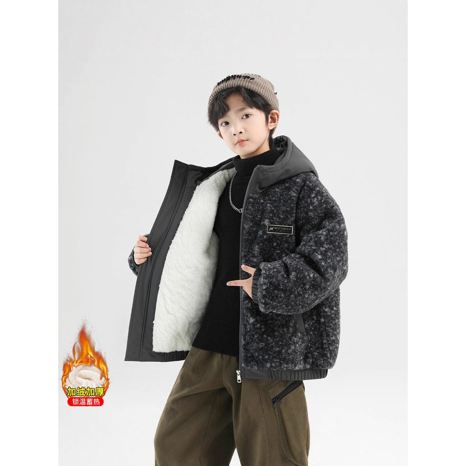 Boys Fleece-Lined Winter Jacket 2025 Warm Cotton Coat