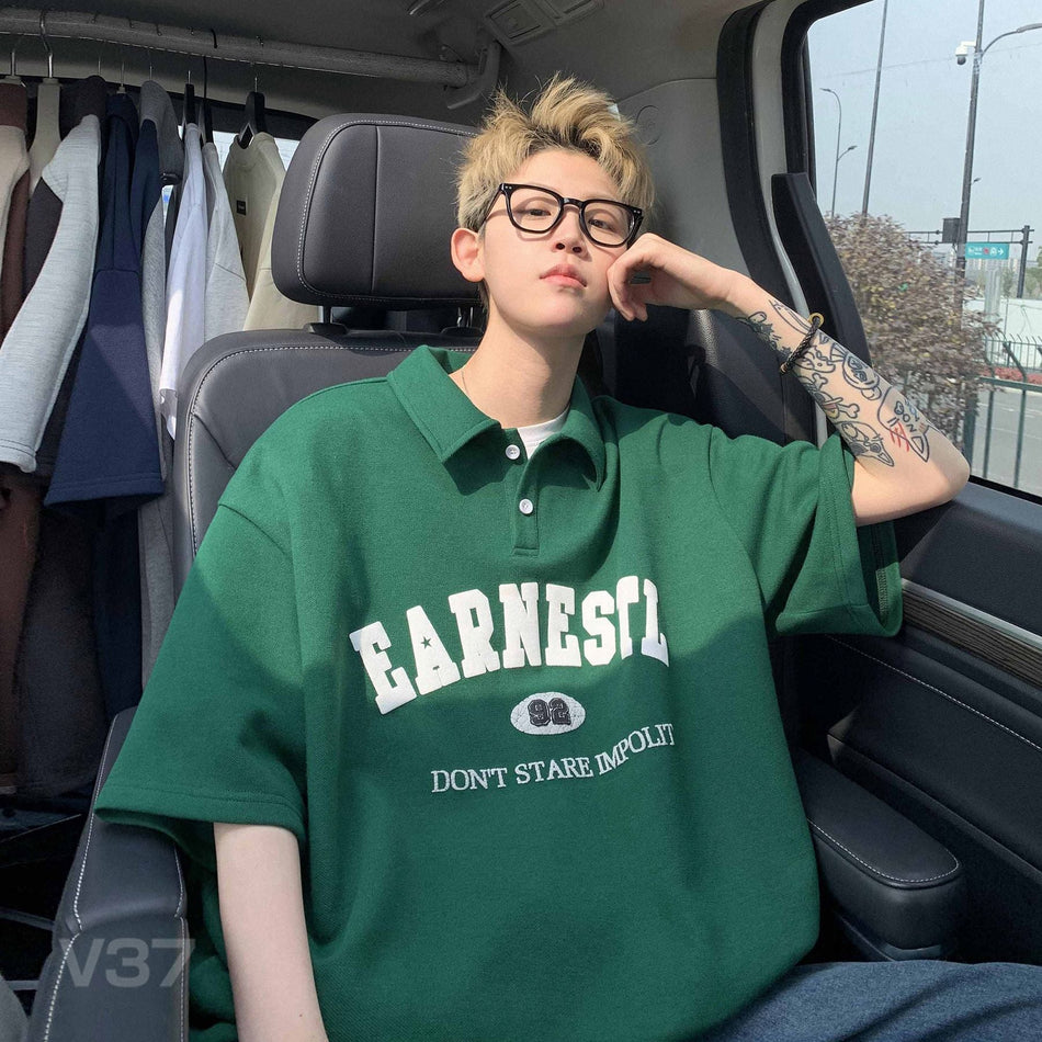 Men's Summer Short-Sleeved Loose American Style Polo Shirt