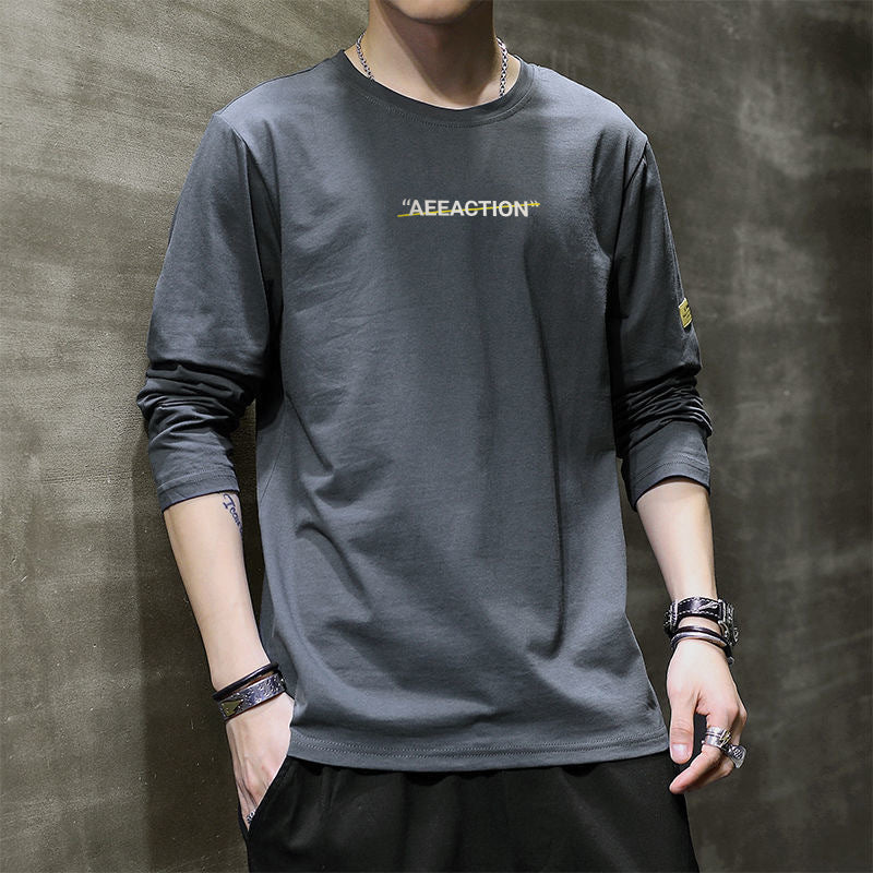 INSTOCK-230g Cotton Long Sleeve – Casual Korean Men’s T-Shirt