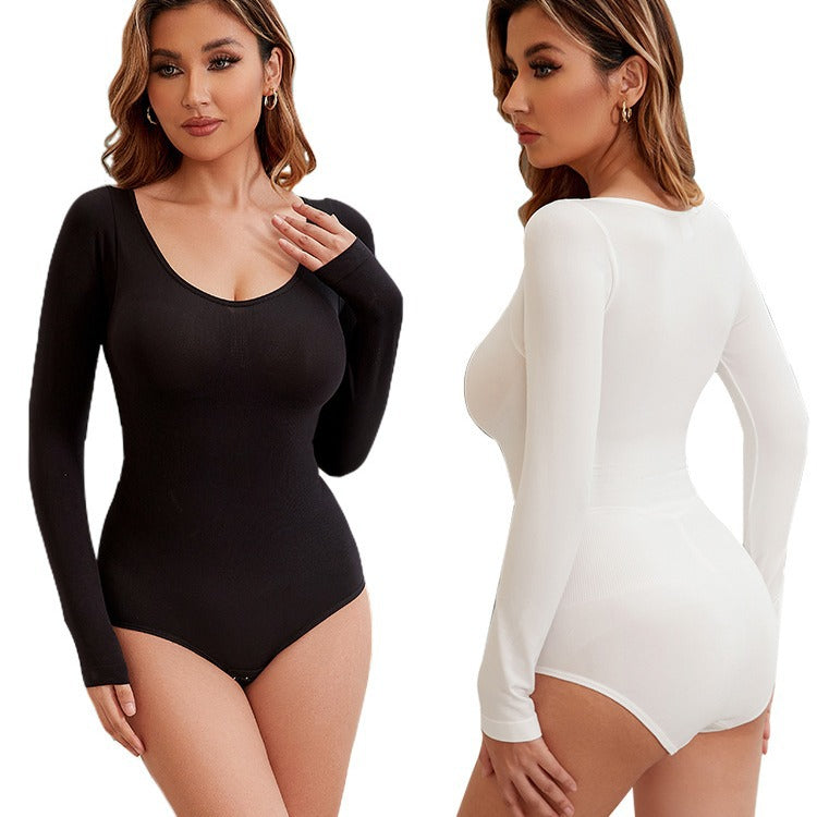 Slimming Long Sleeve Shapewear Jumpsuit – Tummy & Hip Lift