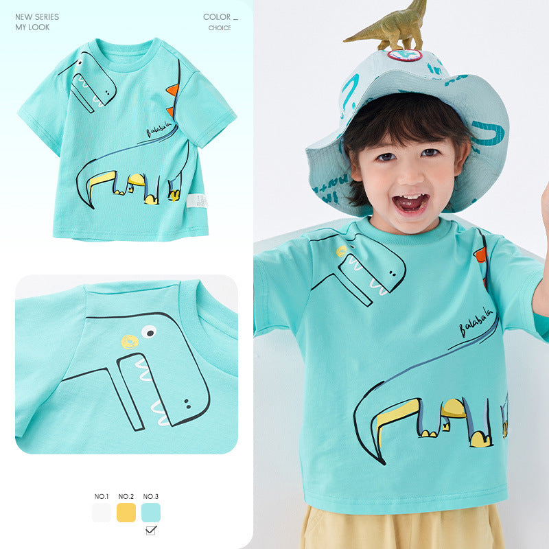 Boys' Summer Cartoon Cotton T-Shirt – 2024 Soft & Comfy