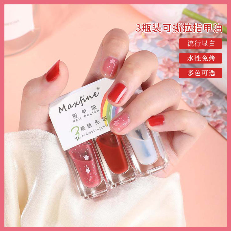 MAXFINE 3-Piece Nail Polish Set – Fast-Dry Tear-Resistant