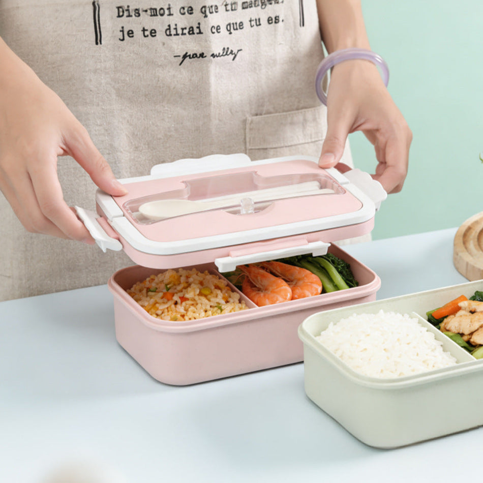 Wheat Straw Lunch Box – Microwave Safe Sealed Set