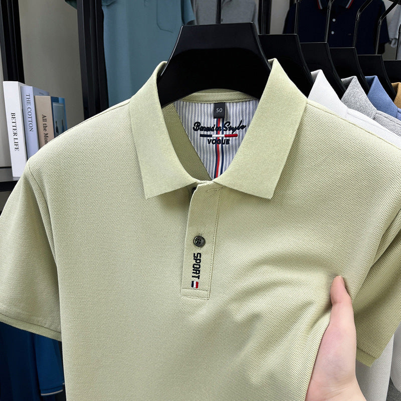 Men's Pure Cotton Embroidered Polo T-Shirt Breathable Fit