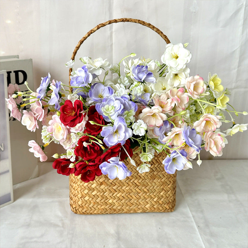 Portable Handmade Jasmine Artificial Flower – Small Handle Basket