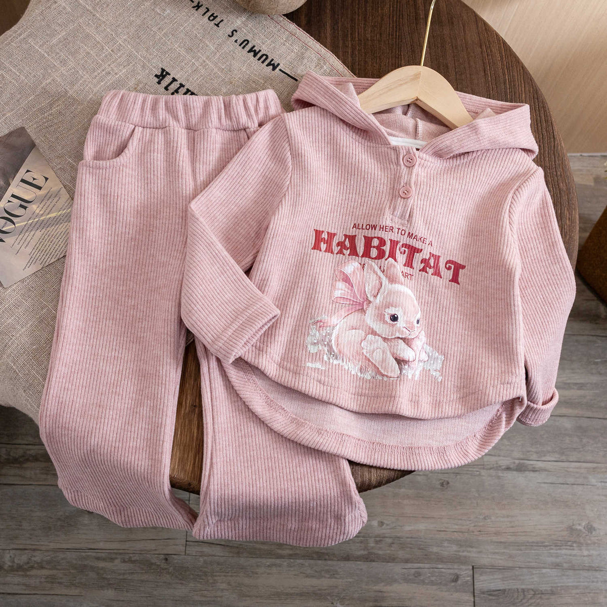 Baby Girls Rabbit Hooded Sweatshirt Set Autumn – Baby & Children's Outfits – Image 6