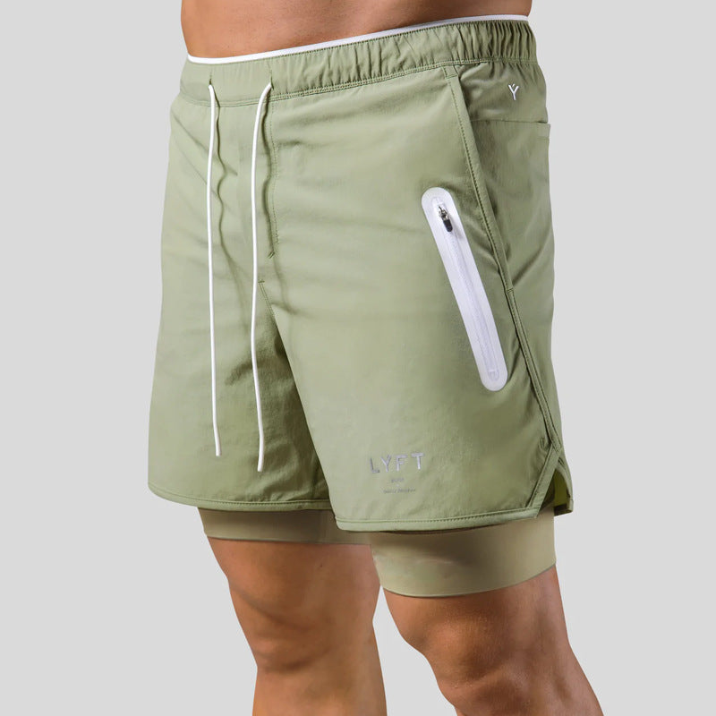 Men’s Summer Sports Shorts – Quick-Dry Fake Two-Piece