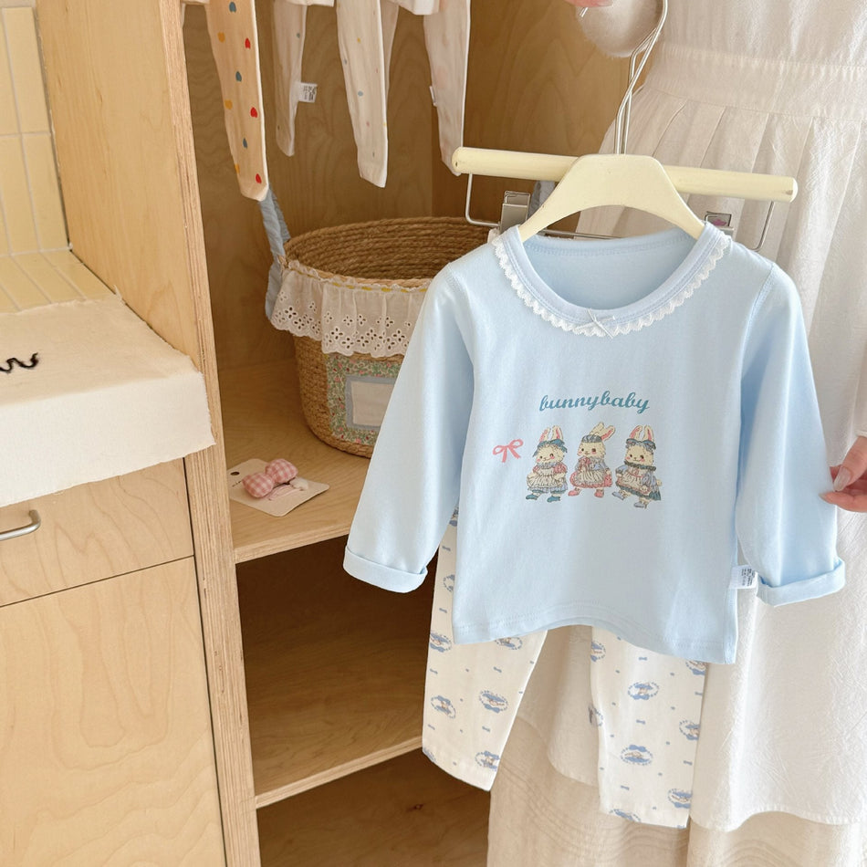 Kids Cartoon Pajama Set – Korean Style Autumn Wear