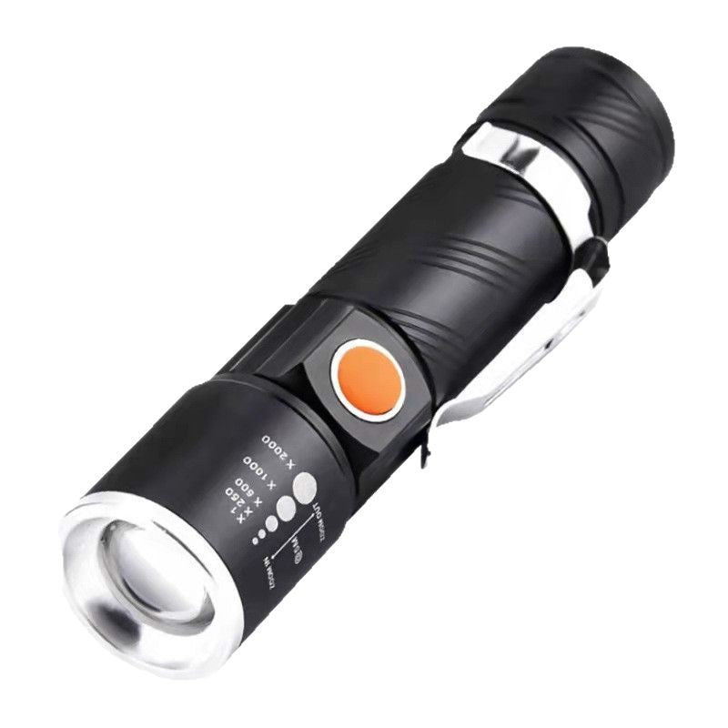 Aluminum Alloy USB Rechargeable LED Flashlight for Outdoor