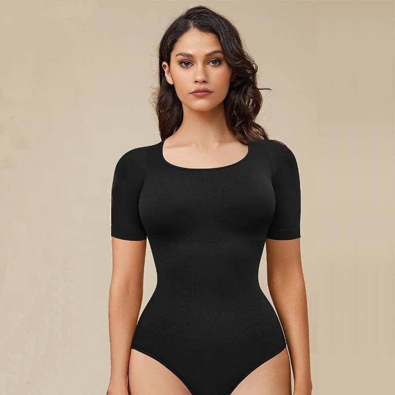 Plus Size Seamless T-Shaped Bodysuit – Hip Lift & Shape