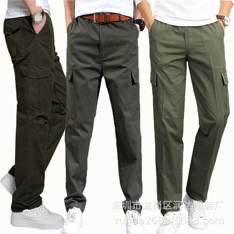 Men’s Washed Cotton Multi-Pocket Work Pants