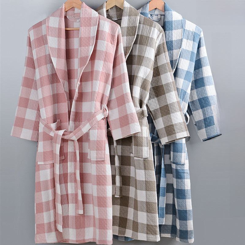 Japanese Gauze Cotton Bathrobe – 3-Layer Softness