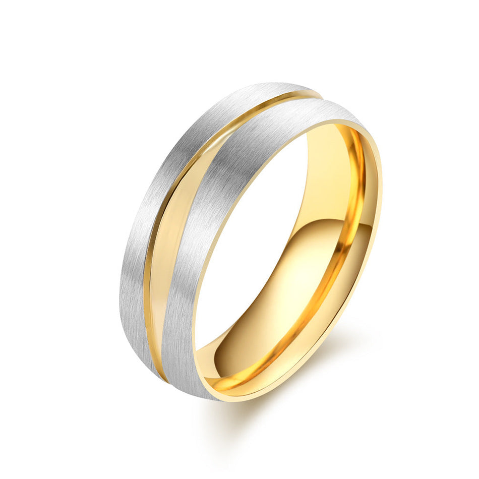 Men's Titanium Steel Wire Drawing Ring Hip Hop Style Jewelry